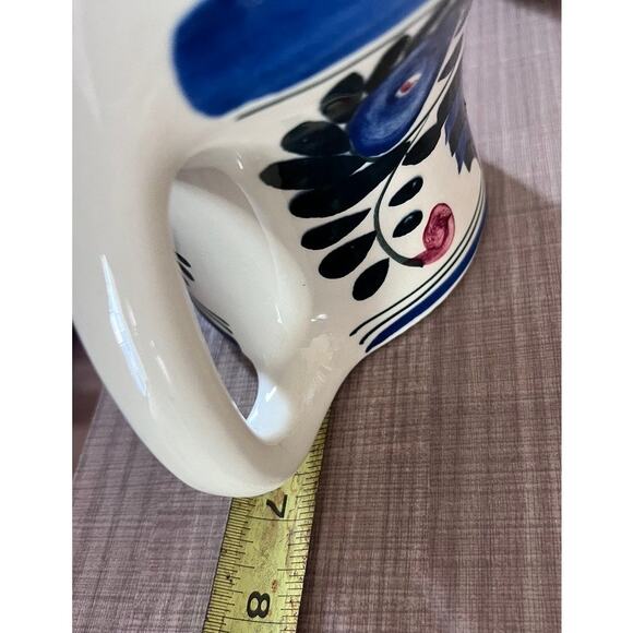 Vtg 40s Persian Ware Hand Painted Pitcher Vase German Farmhouse Abstract Whimsy - Picture 8 of 11